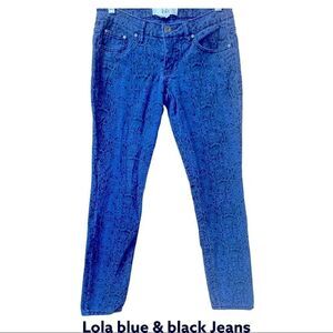 Lola Blue & black snake pattern Jeans